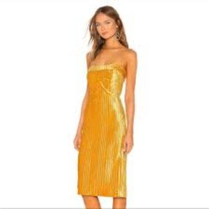 NBD Alyona Midi Dress Size: XXS Color: Saffron Yellow